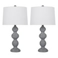 thumbnail image 3 of 25.5" Grey Wash Polyresin Table Lamp w/ Carved Base & Natural Linen Shade (Set of 2), 3 of 5