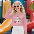 thumbnail image 2 of DISNIMO Santa Claus Snowflake Printed Long Sleeve Crop Tops for Girls Kids Fashion Cropped Sweatshirt Loose Crewneck Pullover Tops Casual Loose Cropped Sweatshirt, 2 of 7