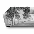 thumbnail image 3 of Nature Soft Flannel Fleece Throw Blanket, Photograph of Trees from the Ground Branches and Leaves Artwork Image, Cozy Plush for Indoor and Outdoor Use, 70" x 90", Black and White, by Ambesonne, 3 of 6