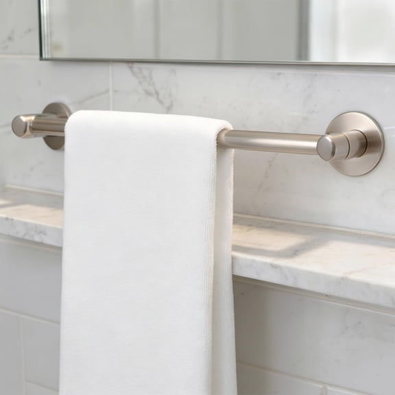 24" Towel Bar, Wall Mounted Towel Bar, DIY Installation, Brushed Nickel Finish