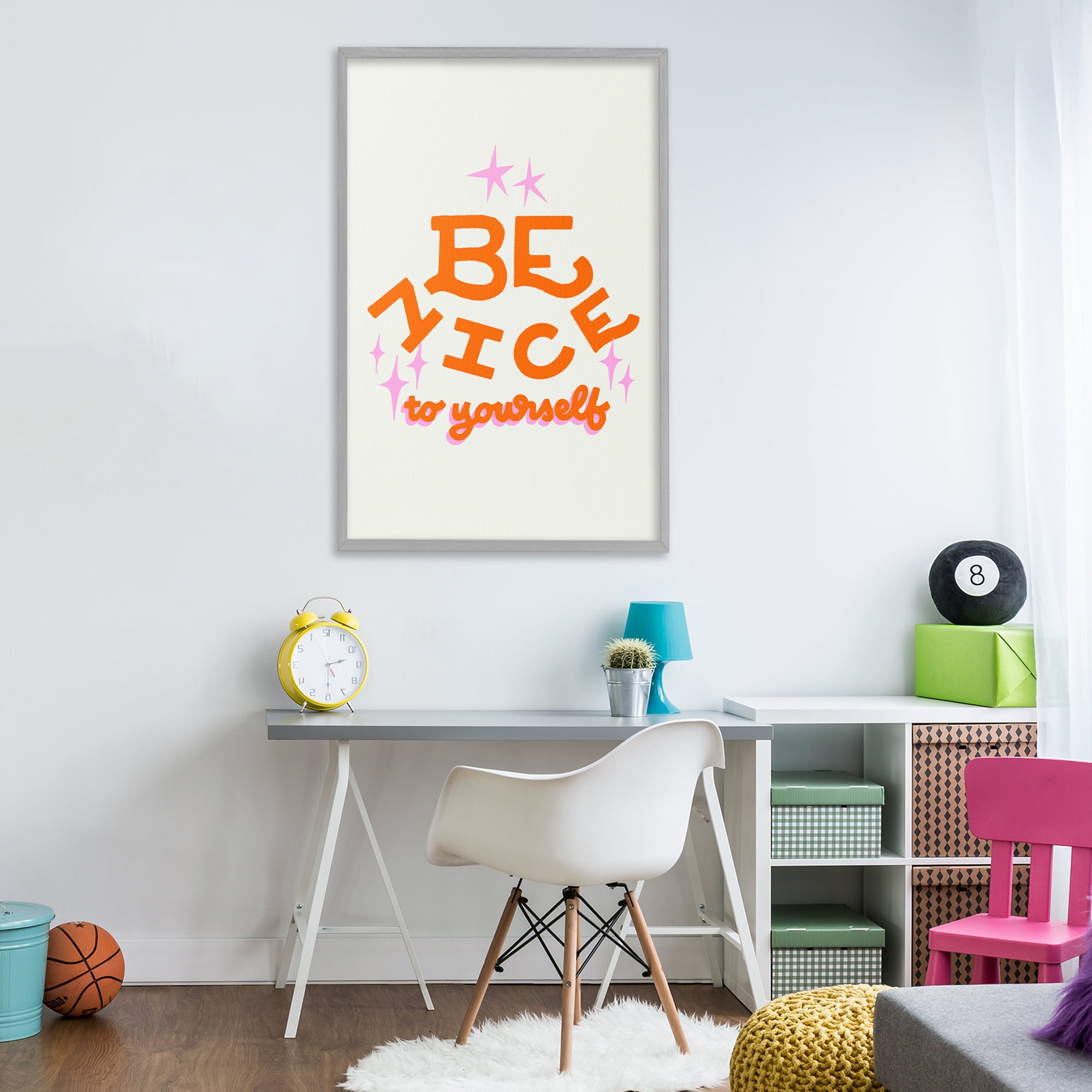 Stupell Industries Be Nice To Yourself Gray Framed Giclee Art, design by Indira Prieto | IndySign