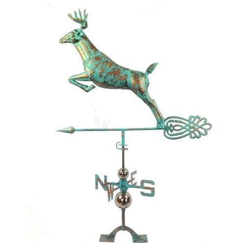 Majestic Copper Deer Weathervane by Urban Port by Benzara Inc.