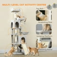 thumbnail image 4 of PawHut Arbre à Chat de 70 Pouces, Tour à Chat à Plusieurs Niveaux avec 2 Condos, Gris Pâle, 4 of 10