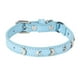 thumbnail image 1 of Collar de cuero para gatos adecuado para niños y niñas Gatos con banda elástica Estrella y luna Hebilla ajustable Collar adecuado para gatos pequeños Gatos grandes Tamaño 8-12 pulgadas, 1 of 2