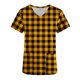 thumbnail image 4 of Puntoco Liquidación de blusas cortas para mujer, moda informal para mujer, cuello en V, estampado, manga corta, bolsillo, vestido de enfermera, 4 of 5