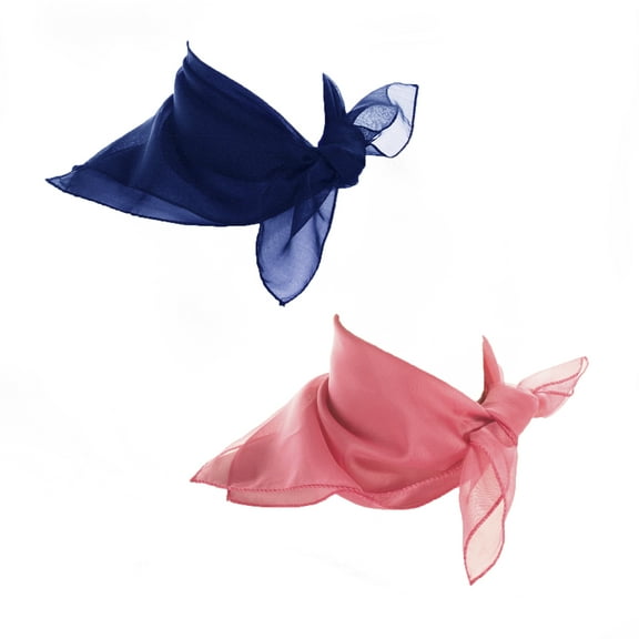 Pink and Blue Scarf Set w 2 Sheer Chiffon 50s Style Scarves - Hey Viv Retro