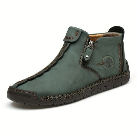 

SHENZHYIXINC Stylish Men‘s PLUS SIZE Soft-soled Casual Shoes in PU Leather Lightweight Side-zippered Ankle Boots perfect for Outdoor Activities
