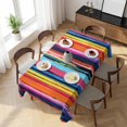 thumbnail image 3 of Colorful Striped Table Cloth Waterproof Tablecloths, Modern Rainbow Abstract Graffiti Art Tablecloth Dining Table Cover for Kitchen Party Tabletop Outdoor, Rectangle Tablecloth 54x108 Inch, 3 of 9