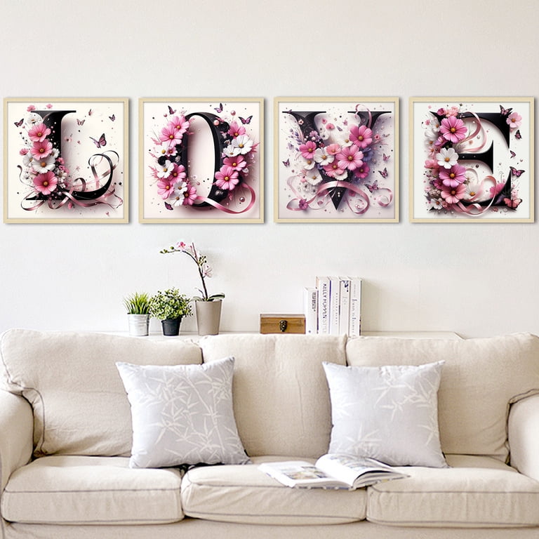 JYLMOOD Diamond Painting Kit, 30x30cm Pink Customizable Letters photo 3