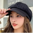 thumbnail image 3 of CoCopeaunts Newsboy Hats for Women, Women Newsboy Cap Winter Felt Retro Polka Dots Fashion All-Match Beret Cap, 3 of 4