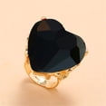 thumbnail image 3 of Big Diamond Heart Promise Open Band Ring for Women Girls Vintage CZ Gold-Toned Adjustable Expandable Geometric Statement Rings Comfort Fit Fashion Engagement Wedding Birthday Christmas Jewelry, 3 of 12
