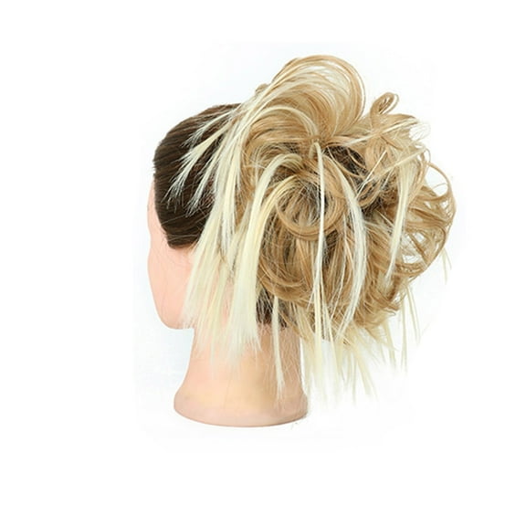 High Temperature Silk Synthetic Messy Bun Wig Natural Fiber Elastic Band Hairpiece for Women Stylish Comfortable Lightweight