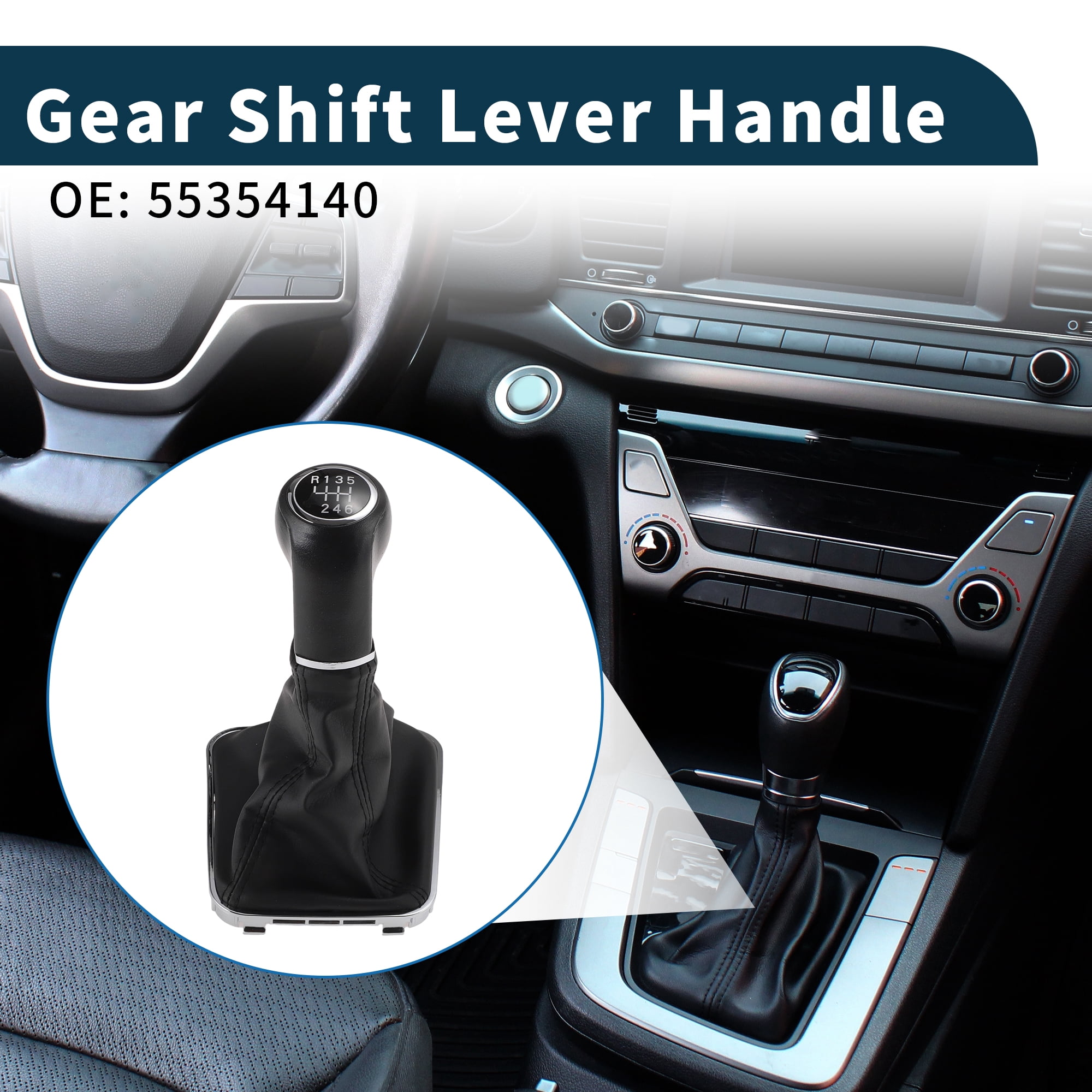 Unique Bargains Manual Transmission Gear Shift Knob Handle for Vauxhall Zafira B 05-14 No.55354140 Shift Gear Lever Knob Gearstick Gaiter Boot Cover Plastic Leather