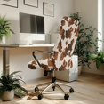 thumbnail image 3 of Renewold Fashion Cow Print Office Chair Cover Animal Print Stretch Desk Chair Cover with Elastic Bottom Removable Office Computer Chair Protector for Home Decoration, S, 3 of 7