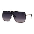 thumbnail image 3 of SA106 Luxury Rimless Oversize Shield 90s Fashion Sunglasses Gold Smoke, 3 of 4
