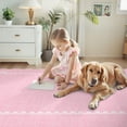thumbnail image 5 of Garvee 2'x6' Scalloped Runner Rug Modern Solid Rug, Washable Rug Soft Low Pile Carpet with Non Slip Backing for Bedroom Hallway Decor, Pink, 5 of 6