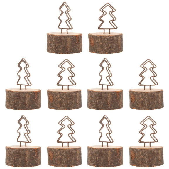 SOPOTUTU 10-Pack Brown Wooden Photo Clips for Restaurant Menus and Home Use, Wood Clips for Photos and Notes