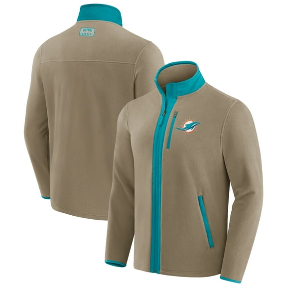 Men's NFL x Darius Rucker Collection by Fanatics  Tan Miami Dolphins Heavyweight Polar Fleece Full-Zip Jacket