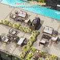 thumbnail image 6 of Costway 5 PCS PE Wicker Patio Furniture Set with Acacia Wood Frame Cushions for Deck Garden Mix Brown + Off-White, 6 of 11