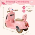 thumbnail image 3 of Pirecart 6V Kids Electric Motorcycle, Battery Powered Wheels Ride on Toy, Toddler Mini Motorcycle with Music, Realistic Horn, Light, Foot Pedal for Age 3+, Pink, 3 of 9
