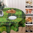 thumbnail image 3 of St Patrick''s Day Tablecloth Round 60 Inch Irish Shamrock Clover Green Patchwork Table Cloth Circle Saint Patricks Day Table Cover Tabletop for Home Decor Dining Room Kitchen Party Picnic, 3 of 6