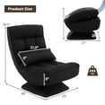thumbnail image 3 of Giantex Chaise de Sol Pivotante à 360°, Chaise de Sol Compacte et Réglable avec Dossier Réglable à 5 Niveaux et Coussin de Massage, Noir, 3 of 6