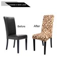 thumbnail image 4 of PiccoCasa Stretch Spandex Dining Chair Slipcovers Floral Seat Cover Set of 4, Champagne and Coffee Color, 4 of 6
