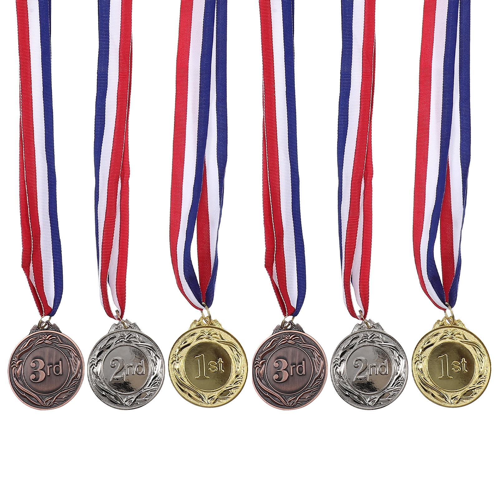 FOMIYES Decorative Medals Assorted Colors Zinc Alloy Polyester for Awards and Games 6Pcs