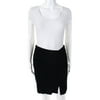 Pre-owned|Giorgio Armani Womens Side Zip Knee Length Pencil Skirt Black Wool Size IT 40