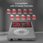 Innioasis 64GB Mp3 Player with Bluetooth, 2.4 Portable Mini HiFi Sound Bluetooth Digital Music Player with FM Radio Audiobook and Speaker Built in for Kids (Silver)
