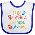 thumbnail image 3 of Inktastic Grandma and Papa Love Me Boys or Girls Baby Bib, 3 of 4