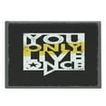 thumbnail image 1 of YOLO Cutting Board, Contemporary Style Message on Life in a Speech Bubble Grunge Background, Decorative Tempered Glass Cutting and Serving Board, Large Size, Black White and Yellow, by Ambesonne, 1 of 1