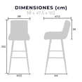 thumbnail image 3 of Set de 2 Bancos Altos Pizol Beige Mundo In Bar-Barra, 3 of 13