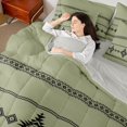 thumbnail image 3 of Erosebridal Western Aztec Geometric 7pcs Bedding Comforter Set,Green Black Queen Bedding Sets For Adult,Reversible, 3 of 7