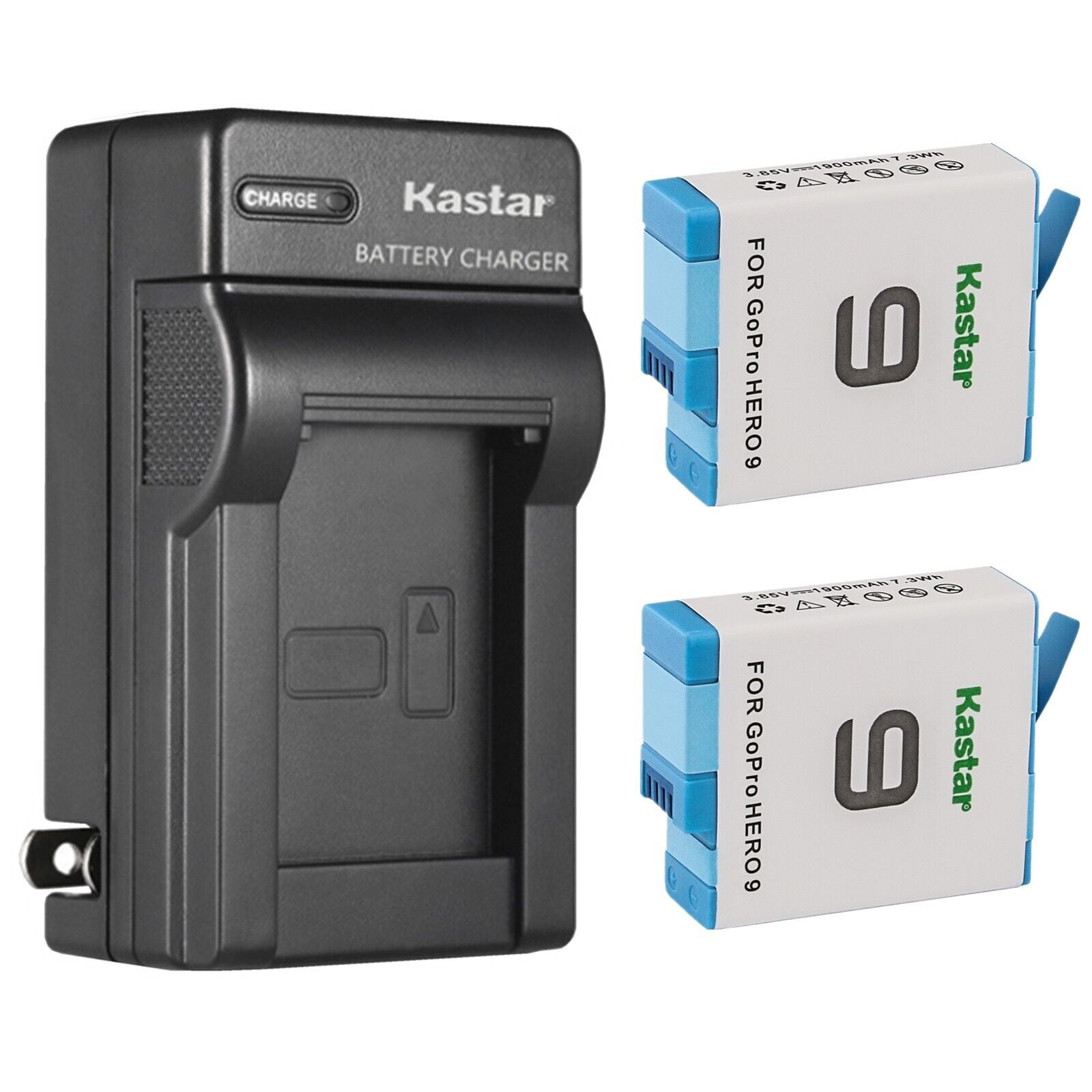 Kastar 2-Pack 3.85V 1900mAh Battery and AC Wall Charger Replacement for GoPro HERO9 HERO 9, GoPro ADDBD-001 Battery, GoPro HERO9 Black Edition, HERO 9 Black Edition, Go Pro 9 Edititon Action Camera