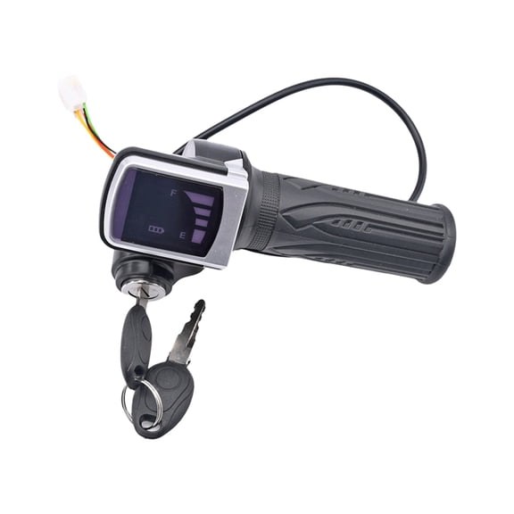 36V Electric Scooter Throttle Grip with Key Lock Power Indicator for Electric Bikes Motorcycles