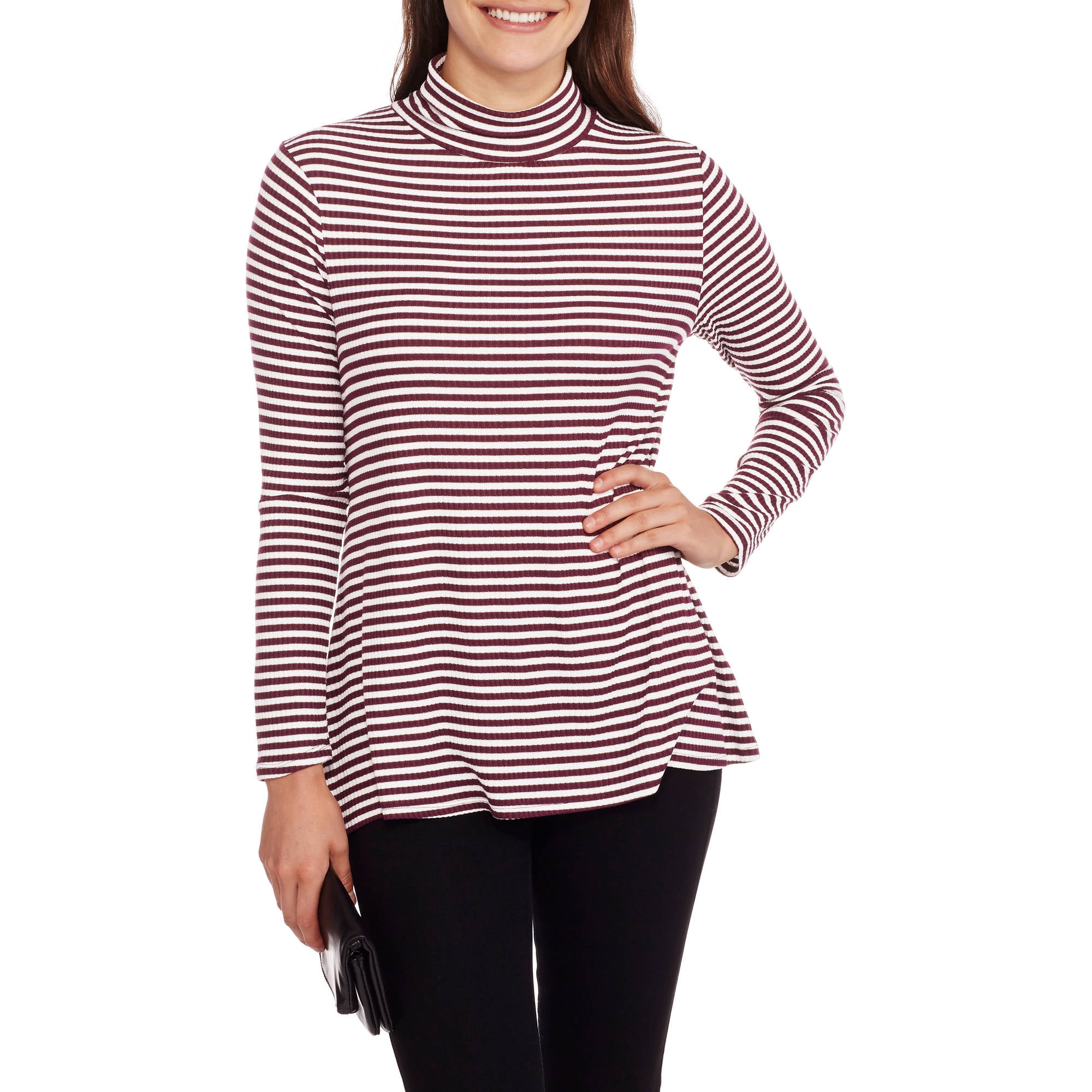Faded Glory Ls Rib Knit Turtleneck 
