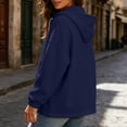 thumbnail image 4 of TARIENDY Quarter Zip Sweatshirt Women Solid Color Long Sleeve Pullover Sweatshirts with Pocket Fashion Fall Casual Tops Blue XL, 4 of 9