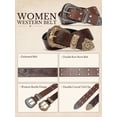 thumbnail image 5 of Vorliqent 2 Pack Women Western Belt Embossed & Studded Belts for Jean Dress, 5 of 6