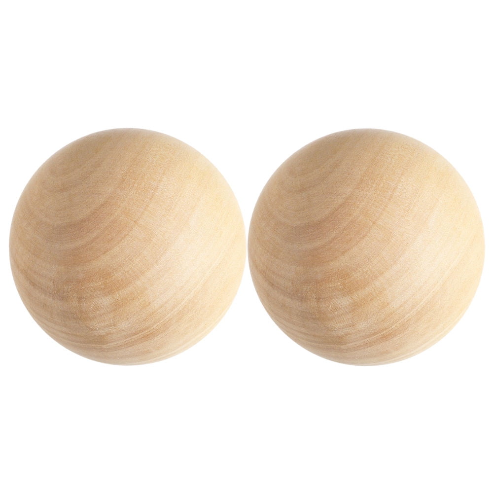OFFIGAM 2pcs Solid Wooden Balls 7cm Natural Unfinished round Craft Spheres