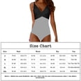 thumbnail image 4 of Traje de baño para mujer Color Block V Neck Bikini Sets para niña (XXL Black and Stripe) FLhrweasw Para estrenar, 4 of 8