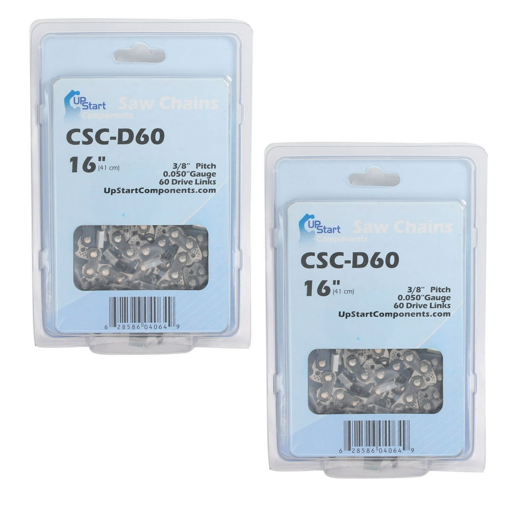 2Pack 16Inch Chainsaw Chain Replacement for Remington WOODSMAN (16", 3/8", .050", 60 DL