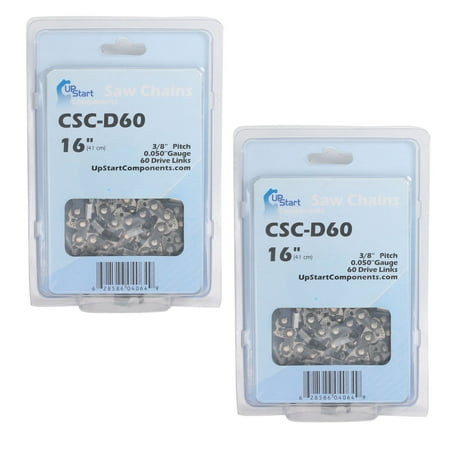 

2-Pack 16-Inch Chainsaw Chain Replacement for Husqvarna 575XPW - (16 3/8 .050 60 Drive Links)