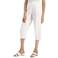 thumbnail image 2 of Charter Club Women's Linen Cropped Pants Bright White Size L, 2 of 4