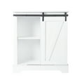 thumbnail image 4 of Topcobe Modern Floor Storage Cabinet with Sliding Barn Door, Farmhouse Accent Console Buffet Sideboard for Living Room Kitchen, White, 4 of 9