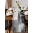 thumbnail image 4 of Grey Table Runner 72 Inches, Modern Oil Painted Art Abstract Geometric Bed Runner Dresser Scarves Tabletop for Indoor Outdoor Parties/Ceremony/Banquet, 16" x 72", 4 of 8