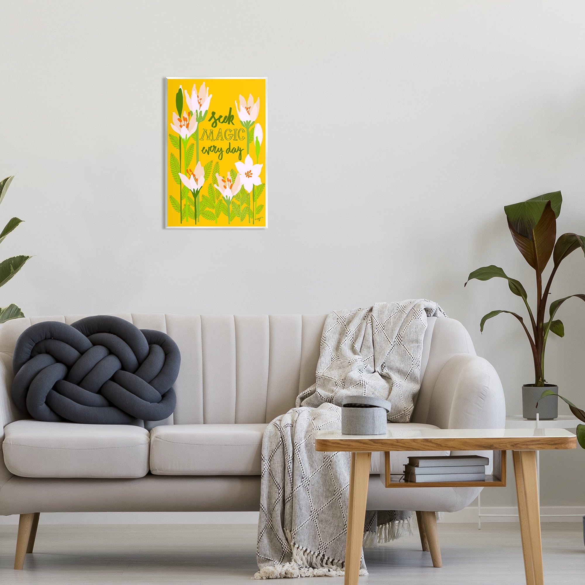 Stupell Industries Seek Magic Every Day Botanical & Floral Painting Unframed Art Print Wall Art, 13 x 19