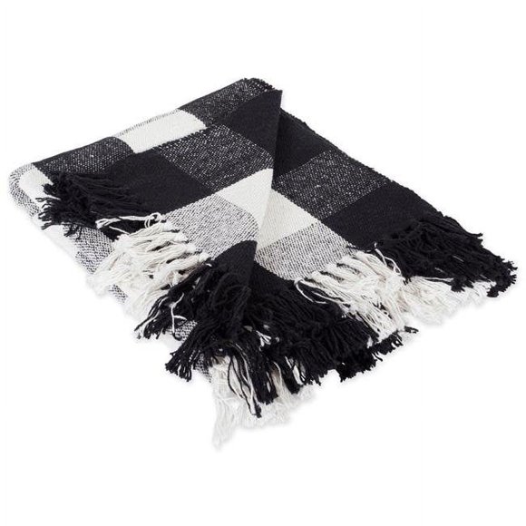 Design Imports CAMZ38505 Black & White Buffalo Check Blanket Throw