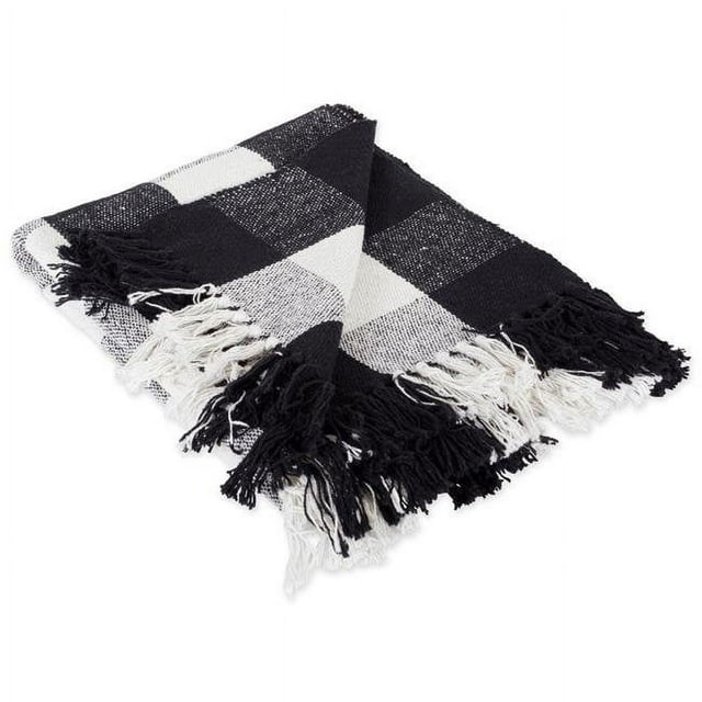Design Imports CAMZ38505 Black & White Buffalo Check Blanket Throw