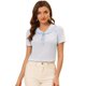 thumbnail image 1 of Blusa de verano Allegra K con cuello anudado y volantes de manga corta para mujer Azul L, 1 of 5